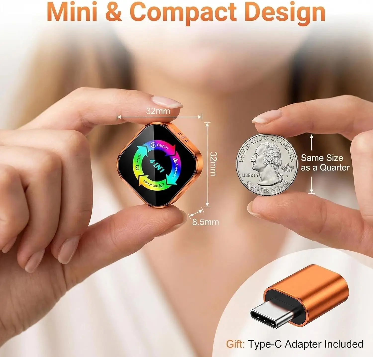 Picture 7: 4in1 Wireless Carplay Adapter Mirror Link/Airplay/Android Auto/Carplay USB Dongle AI Box Wired Carplay to Wireless