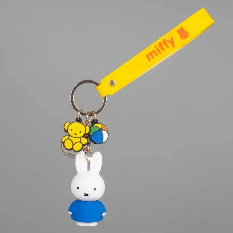 Cartoon Anime Lovely Kawaii Miffy Rabbit Doll Originality Automobile Keychain Schoolbag Pendant Lovers Small Gifts PVC