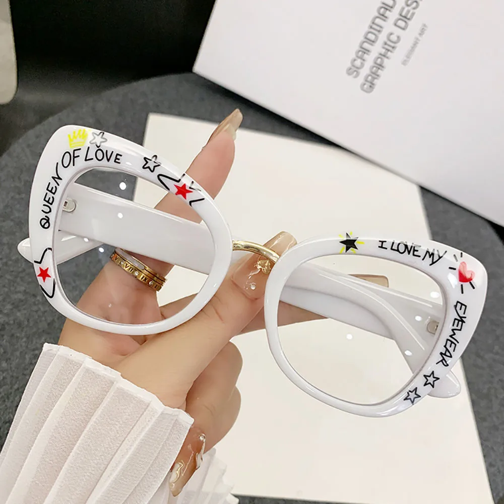 

Blue Light Blocking Glasses Classic Fashion Cat Eye Glasses Large Frame Glasses Uv Anti Blue Light Eyewear For Stage Performance