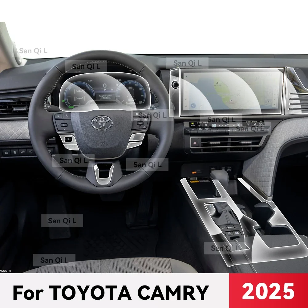 

Для TOYOTA CAMRY 2025 прозрачный ТПУ автомобильная центральная консоль медиа-приборная панель навигация защита от царапин внутренняя пленка