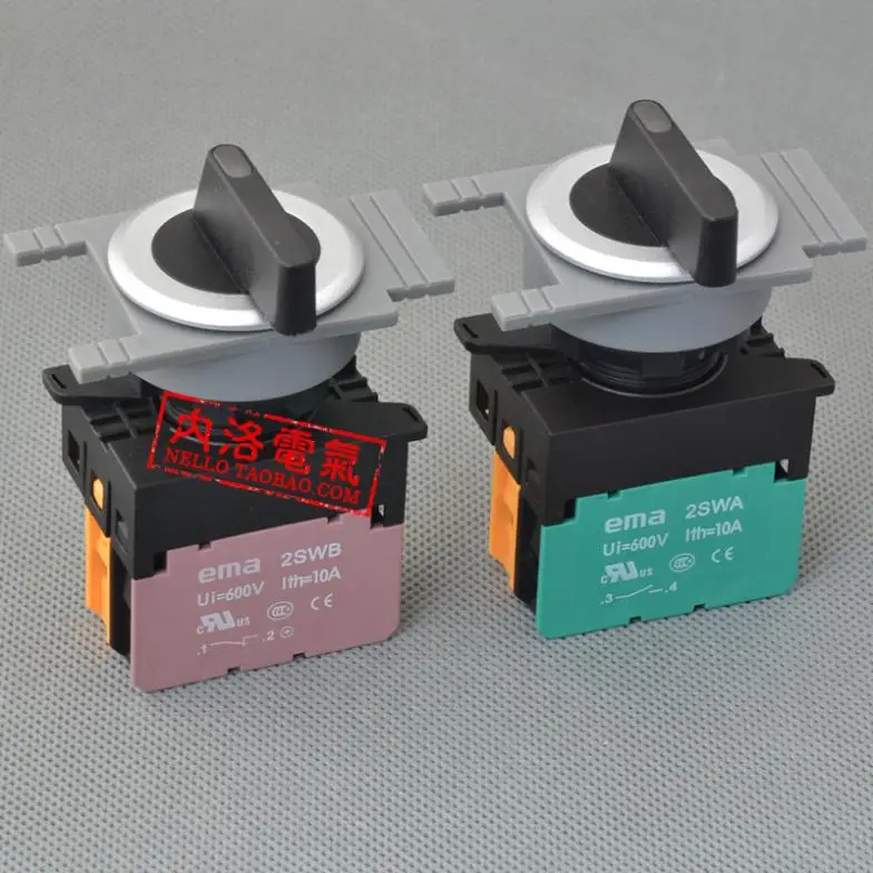 [ SA ]EMA 30mm illuminated selector switch E3S1/2L *. I 2 files from the Reset / self-locking DC6V/12V/24V/AC110V/220V--10PCS