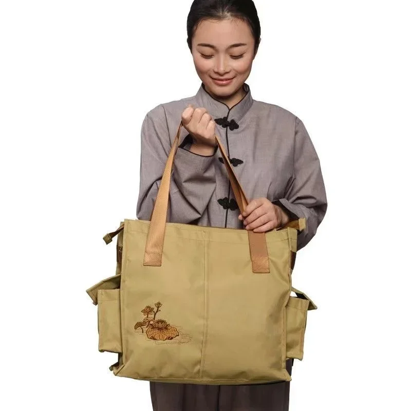 

Buddhist Monks Martial Arts Bag Canvas Single Shoulder Meditation Arhat Canvas Abbot Nunlay Bags Cosplay Accessories