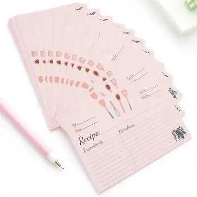 50 قطعة من بطاقات الوصفات الورقية المدمجة ملحقات المطبخ المنزلية بطاقات ملاحظات الطبخ ملاءات الطعام المريحة للاستخدام اليومي