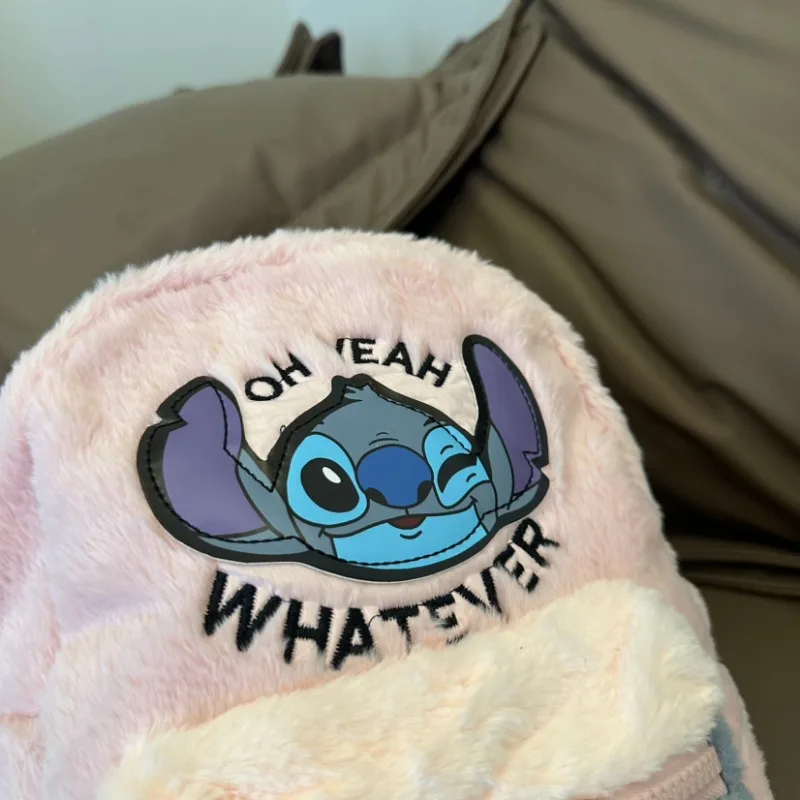 Disney Cartoon New Stitch Pluszowy plecak dla dzieci Mini tornister Śliczna torba na ramię dla chłopców i dziewcząt Modny plecak