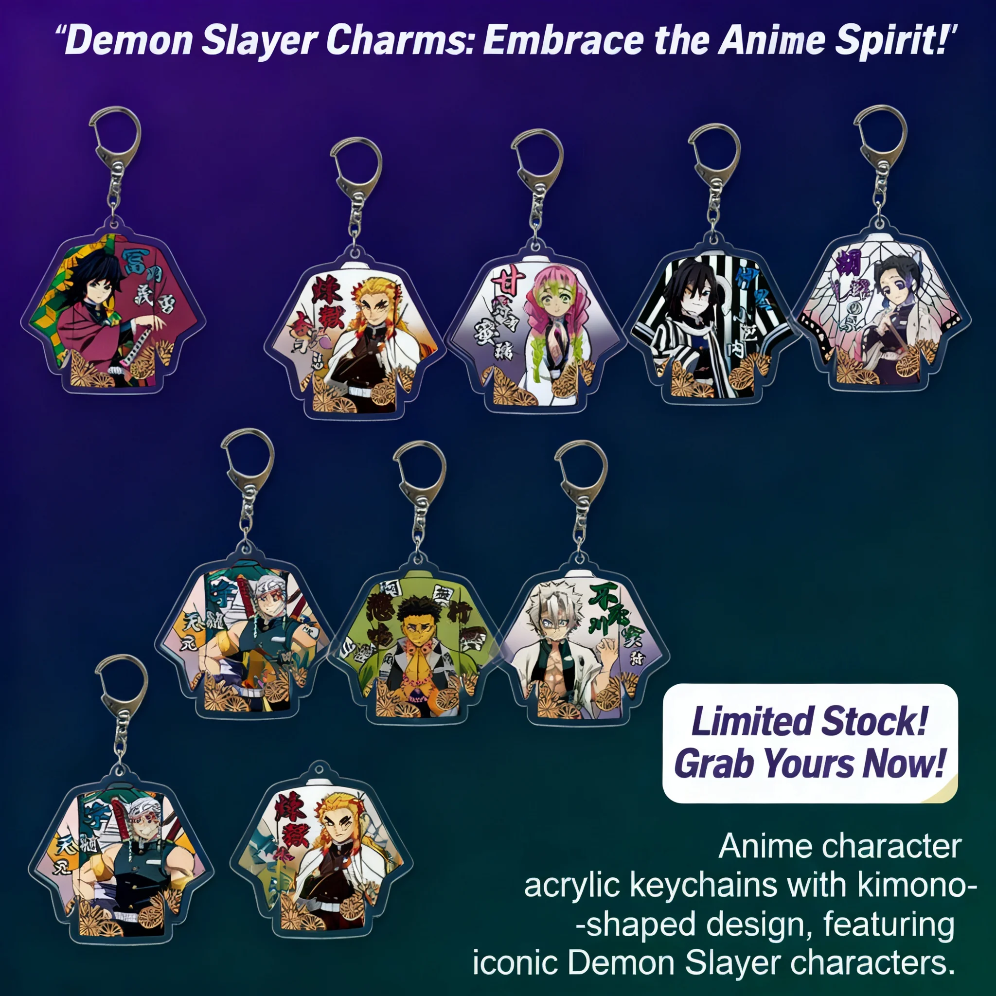 

Брелок «Истребитель демонов»: милый аниме-брелок, креативный мультяшный брелок, подвеска для студенческой сумки, подарки с Танджиро Камадо, Незуко, Хашира