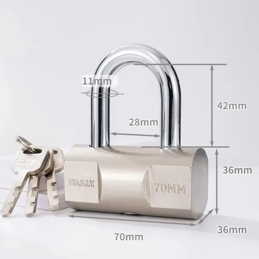 Anti-theft Design Stainless Steel Padlock With Keys Solid Steel Body Heavy Duty Padlock Waterproof Security Rust Proof Padlock