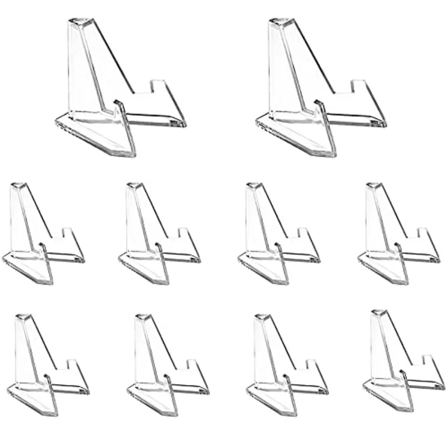 

10 Pack 1.4 Ih Mini Acrylic Easel Stand Tabletop Small Holder Clear Display Stand for Challenge Coins Medals Business Cards Pho