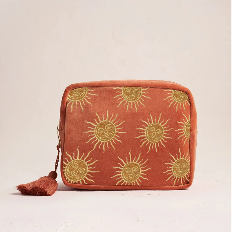 

Fashionable Portable Makeup And Cosmetic Tool Storage Sunflower Pattern Printed Clutch For Women, Girls, Travel, Daily Use