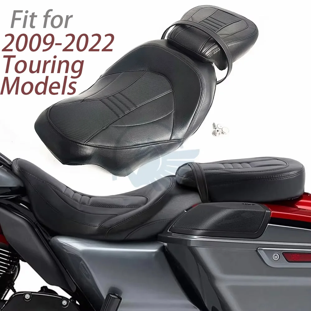 

For Harley Davidson Electra Road King Street Ultra Glide CVO 09-21 Touring Front Driver Rider Rear Passenger Seats Cushion