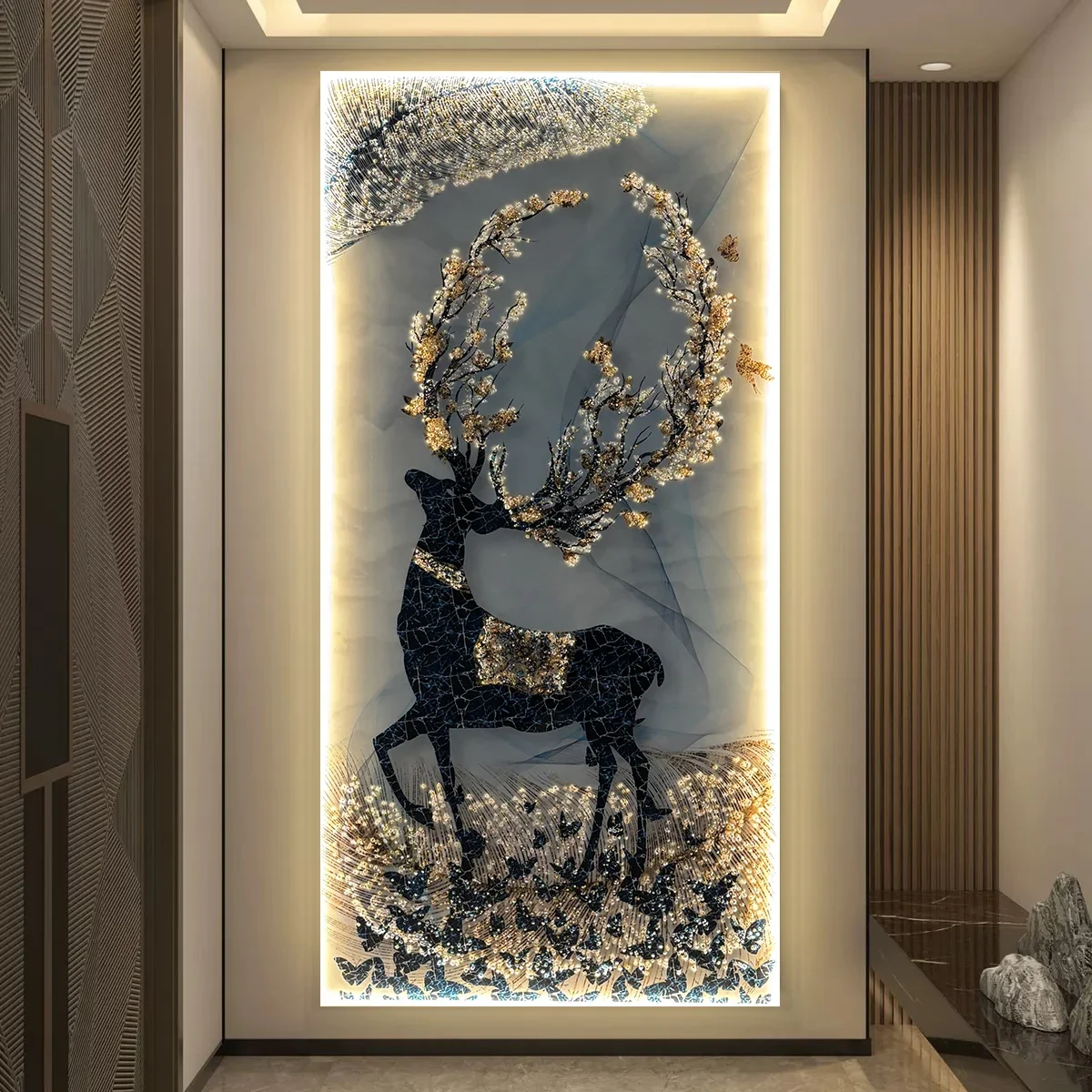 

Luxury Modern LED Mural Light - Entrance/Corridor/Living Room Art Hanging Decor | High-End Atmosphere Decrative Wall Painting