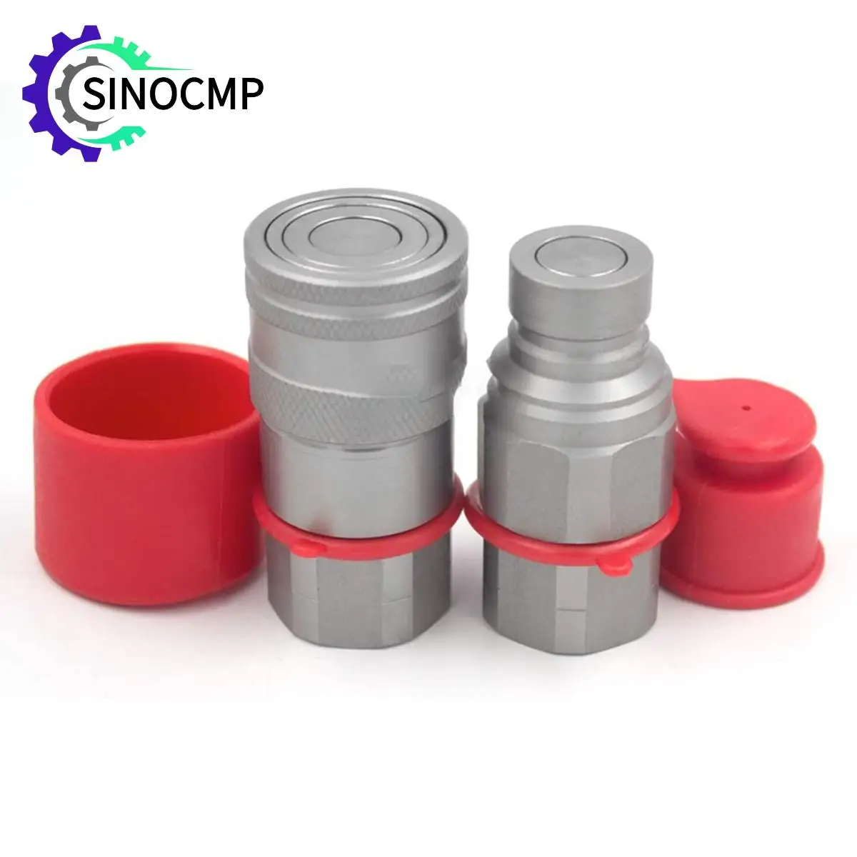 1/2 "وجه مسطح المقرنات الهيدروليكية وصلات 1/2" NPT انزلاق التوجيه الهيدروليكية توصيل سريع المقرنات مجموعة ث/ختم قبعات الغبار العلامة التجارية الجديدة