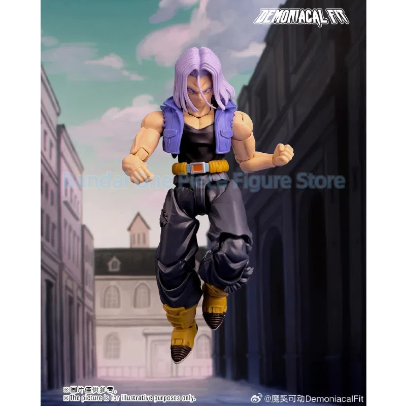 ในสต็อก Demoniac Fit Dragon Ball Z SHF Super Saiyan Trunks The Coming One Top Gun อะนิเมะ Action Figure ของเล่น