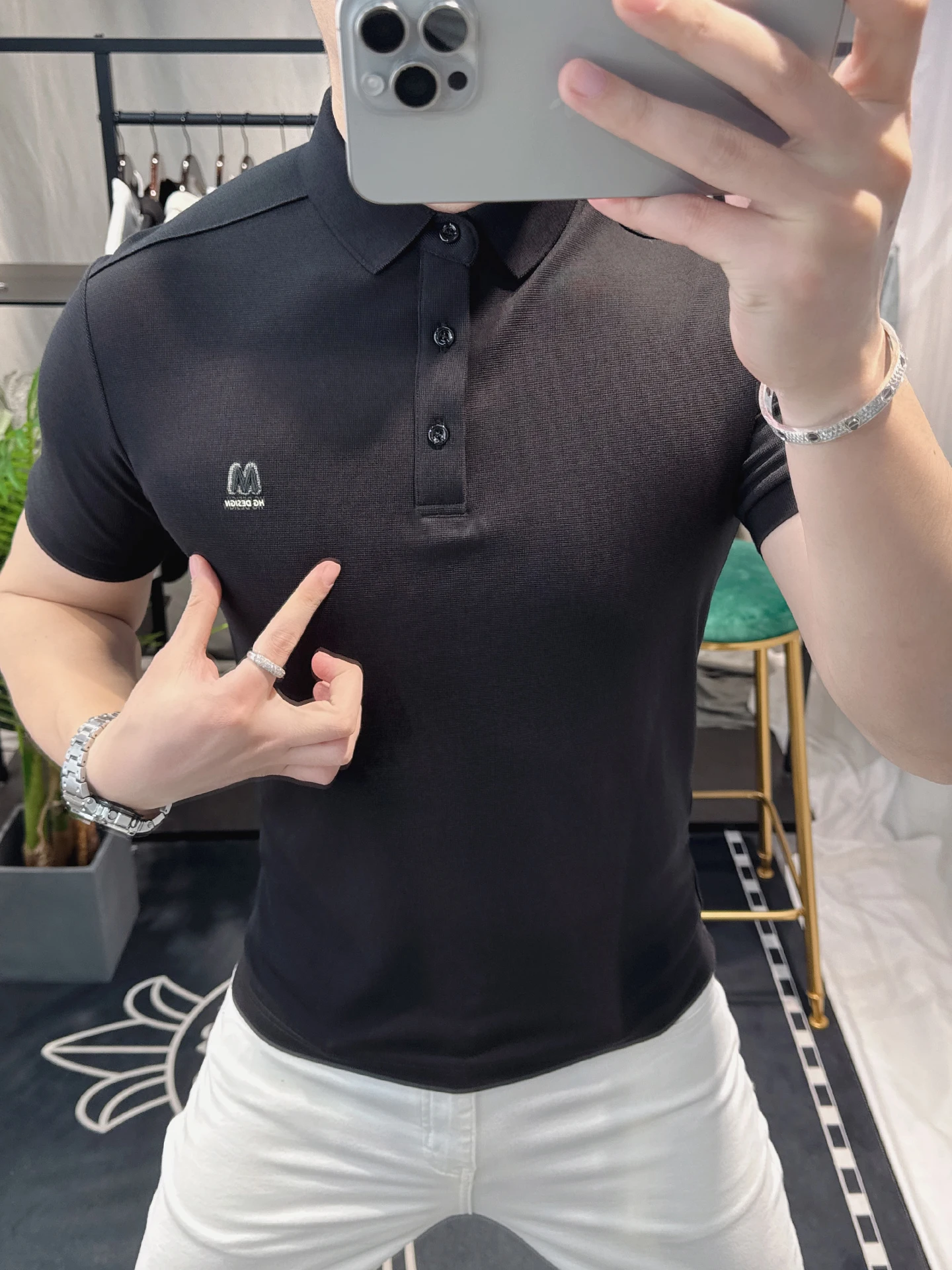 

Мужская футболка-поло ZhanChao Slim Fit с отложным воротником: дышащая, комфортная, отводящая влагу