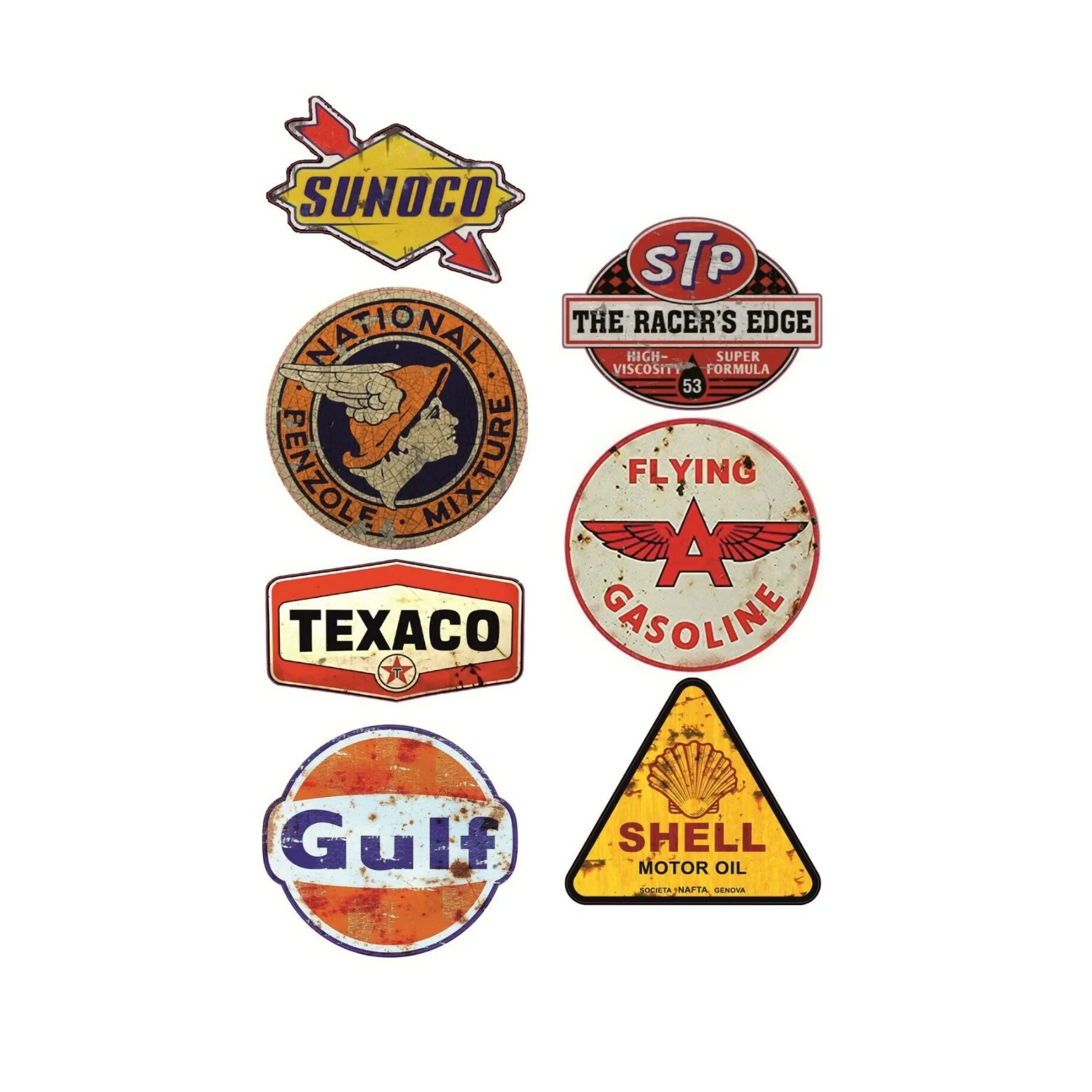 New Design 7pcs X 6cm One Vintage Creative Oil Decal Oil Brand Car Refueling Decorative Scratch Decal Decal, 6cm/ Piece