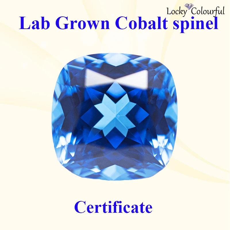 

Lab Grown Sapphire Square Cushion Shape Charm Blue Demon Color Beads for Selectable AGL Certificate Diy Jewelry Making Pendant