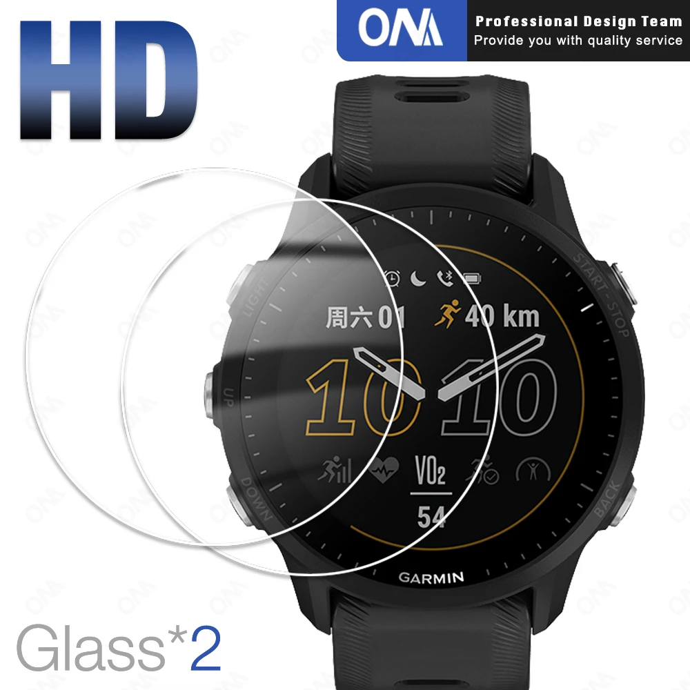 2-IN-1 Case + Tempered Glass for Garmin Forerunner 955 / 255 HD Screen Protector Film & Bumper Protective Cover Accessories