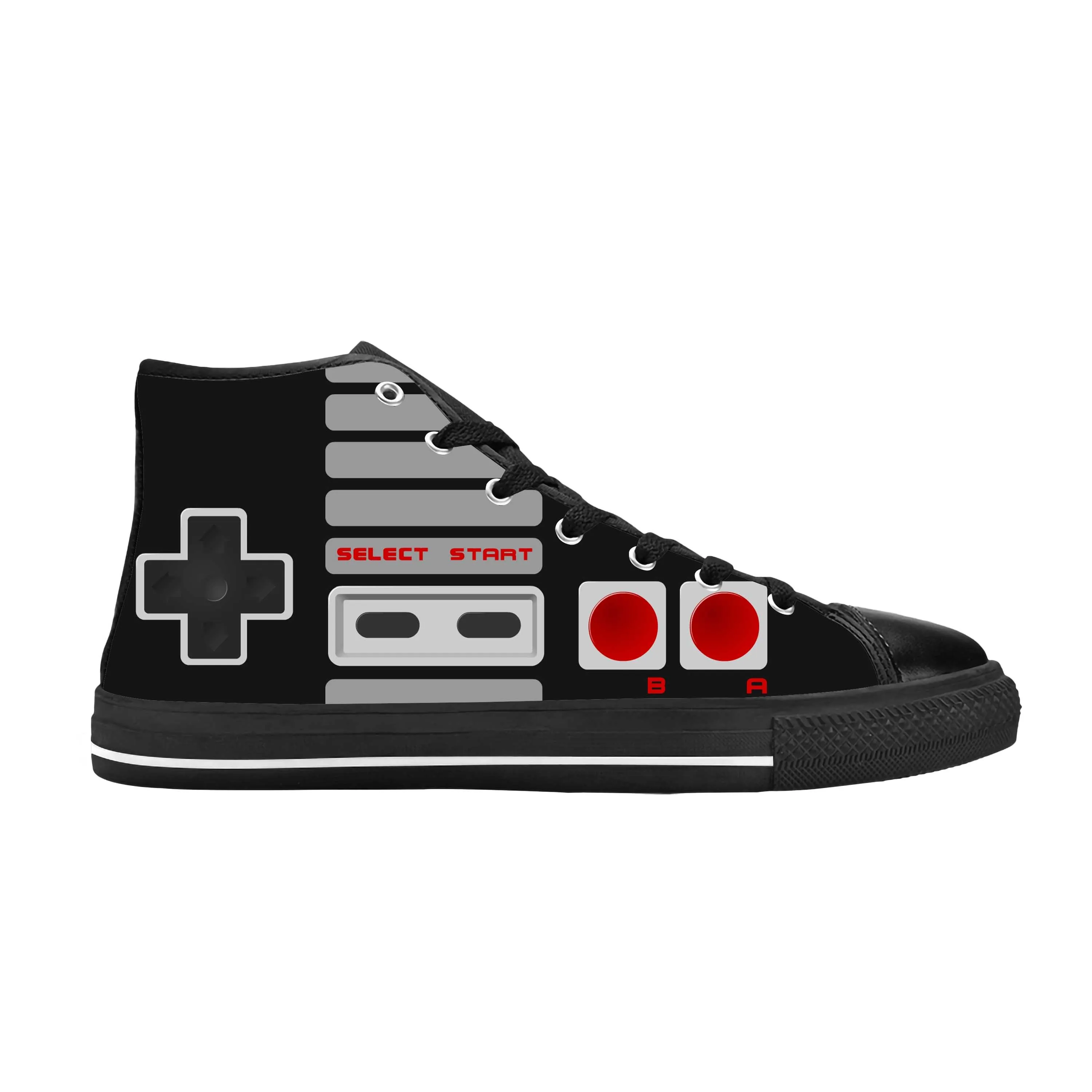 Video Game Gamer Console Controller Anime Cartoon Casual Cloth Shoes High Top Comfortable Breathable 3D Print Men Women Sneakers