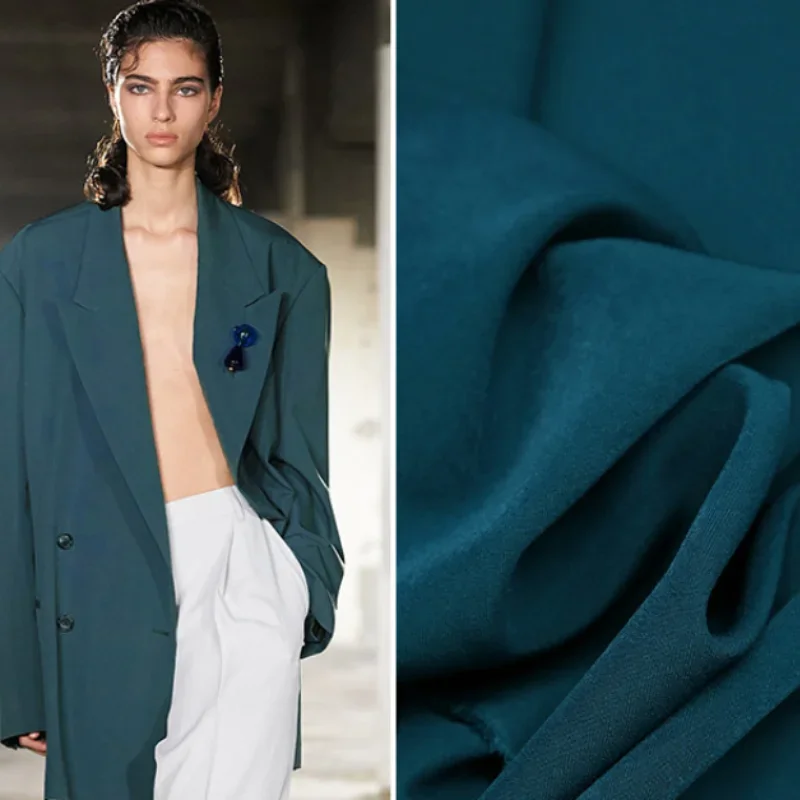 

Solid Twill Fabric Spring Autumn Windbreaker Suit Jacket Cloth for Sewing Spandex Polyester Material Per Meters