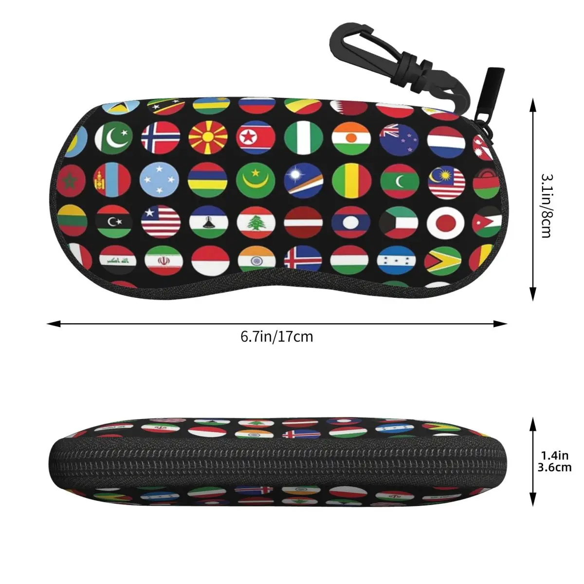 Flags Of The World Shell Glasses Case Protective Sunglasses Box Women Men Soft Eyeglass Bag Pouch