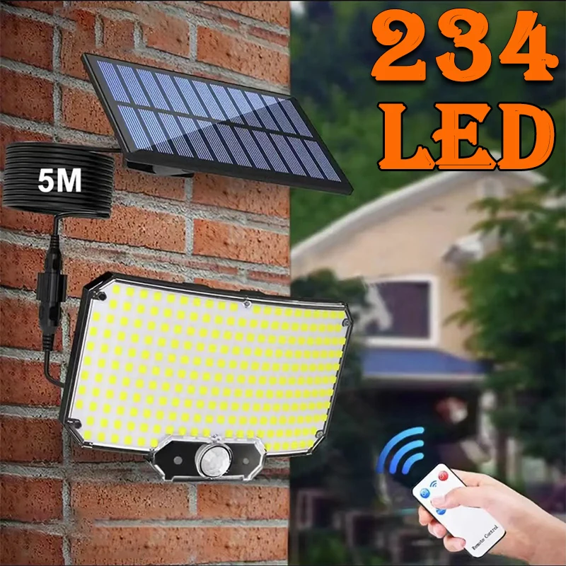 

Solar Light Outdoor Super Bright Motion Sensor Solar Strong Power LED Garden Wall Lamp IP65 Waterproof 3 Working Mode