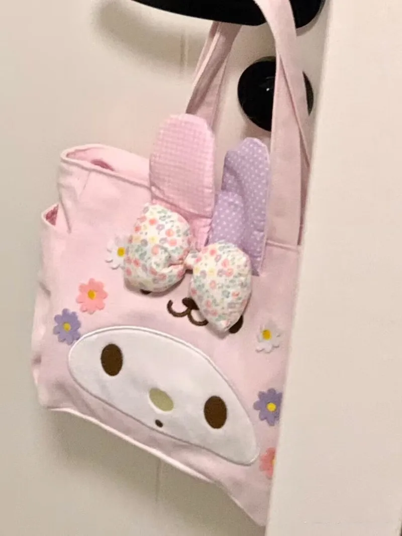 My Melody Anime Kawaii Sanrio Ins Moda Ragazze Tela Lunch Box Bag Borsa carina Studente Bento Borsa Regali per ragazze