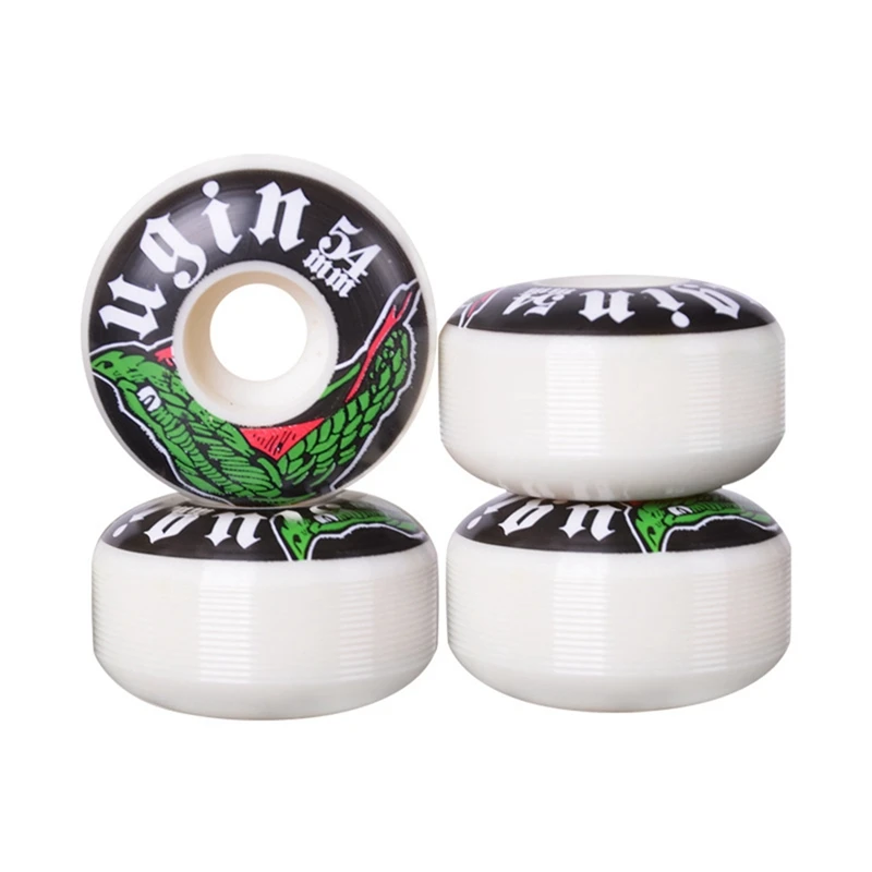 UGIN 4 Pack Skateboard Wheels High Resilience Skateboard Wheels 52 X 32Mm 100A PU Double Rocker