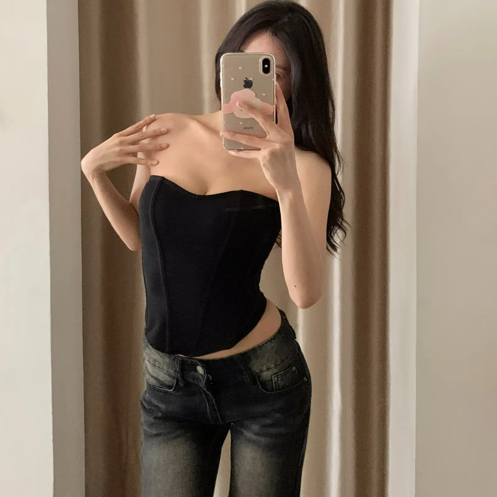 Ele ort Sve T-shirt da donna Summer Fibone Slim Fit Tube Top Gilet dimagrante oulder Baring Abbigliamento interno Pendolarismo Sle