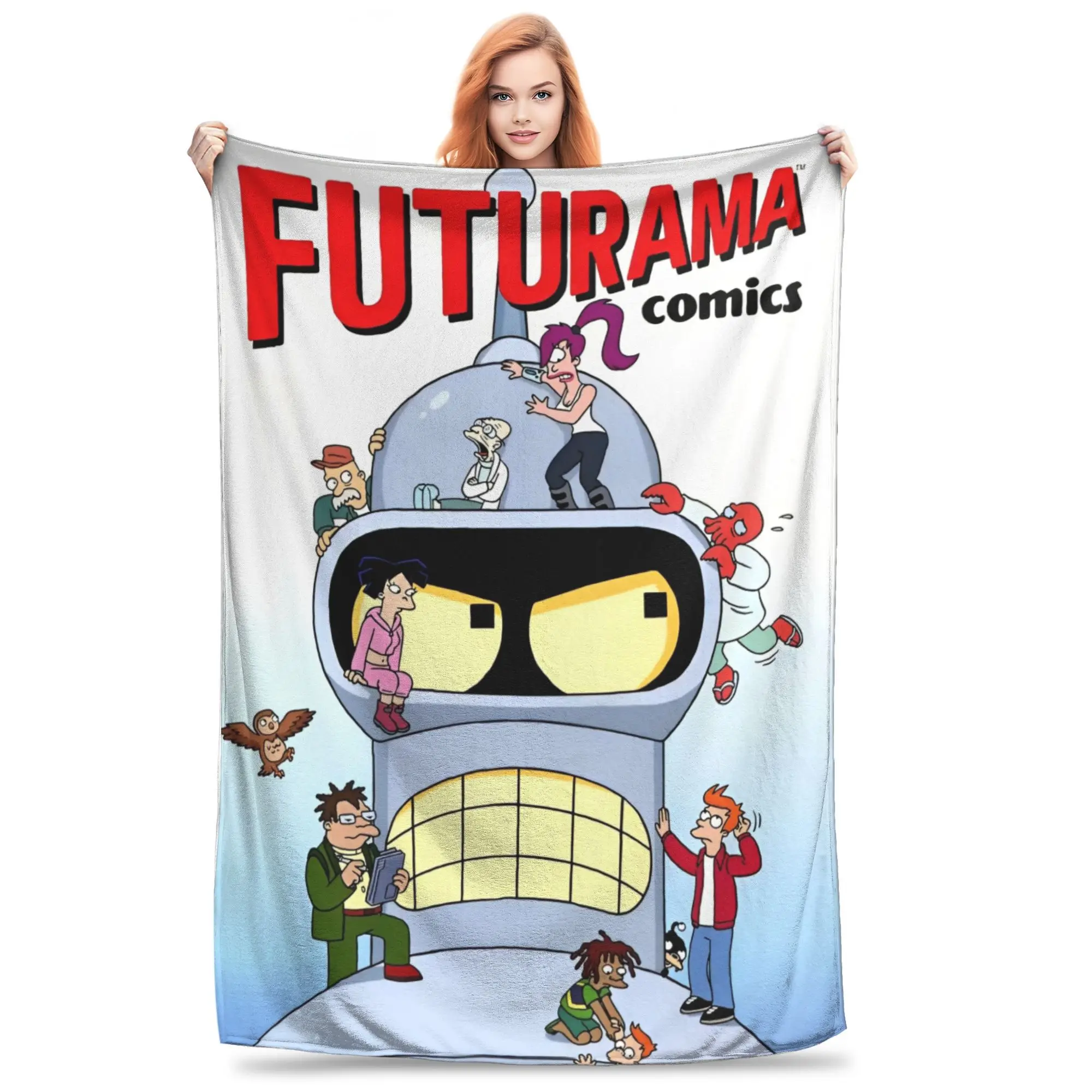 

Futuramas Blankets Robot Fleece Funny Warm Throw Blanket for Coverlet Autumn/Winter