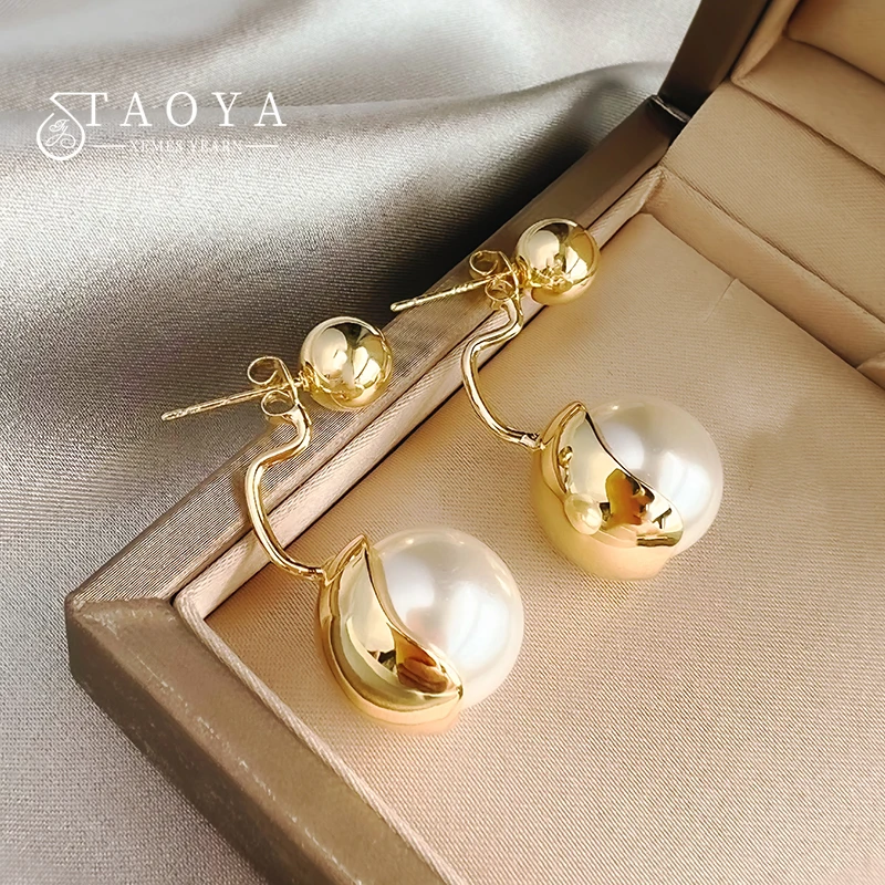 New Design with Multiple Wearing Methods Metal Back Hanging Pearl Pendant Earrings 2025 Fashion Jewelry For Women‘s Accessories