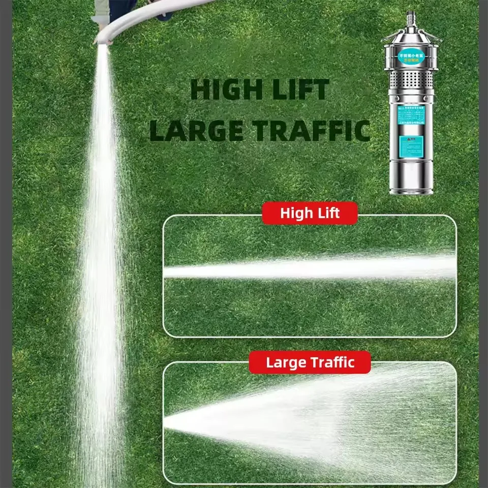 Submersible Pump 220V 380V Stainless Steel Multi-stage High Flow Oil-immersed Pump Three-phase High Pressure Water Pumps