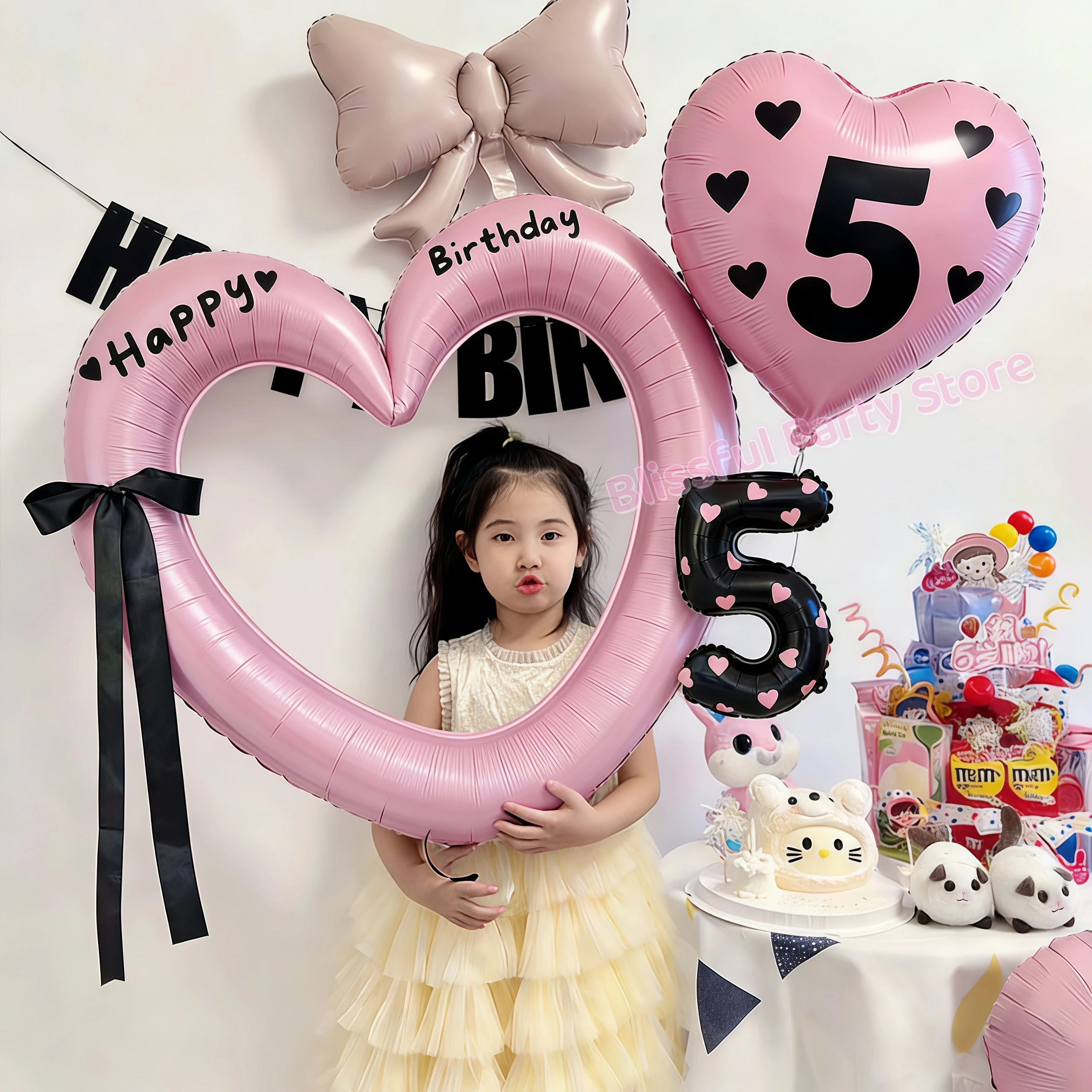 Liebesherz-Ballon Geburtstagsparty-Dekoration Schleife Liebesballons Mädchen-Geburtstag Fotobox Geschenk Ornament Baby-Shower-Zubehör