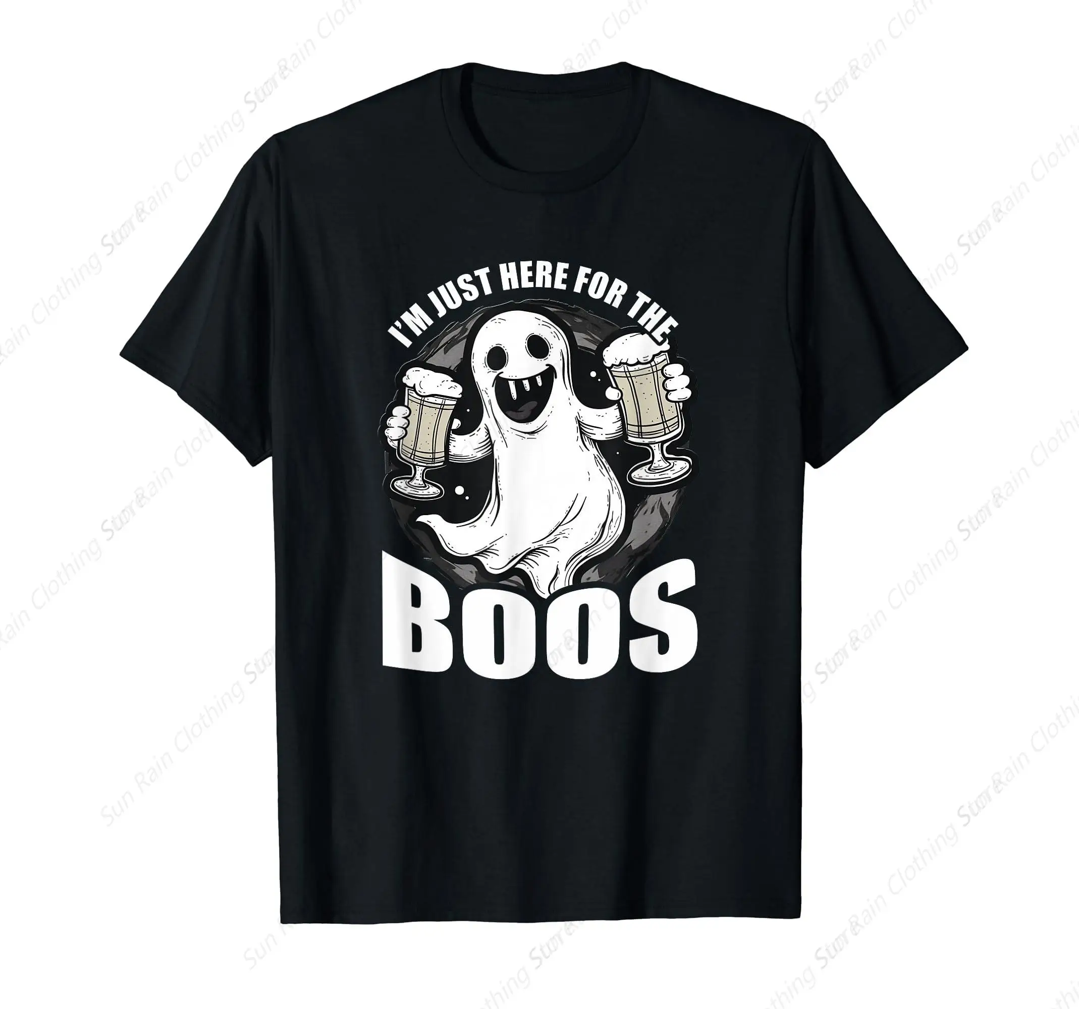 I'M Just Here For The Boos T-Shirt Vintage Leisure Men Tee Daily Soft Unisex Clothing Sport Soft Women Tops