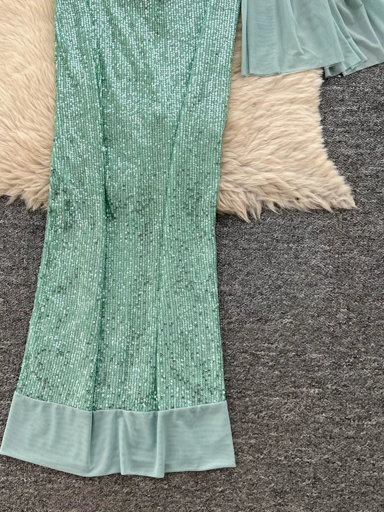 Ele High-Waisted A-Line Evening Dr for Women Svel Sparkling Sequin Bodycon Skirt Me Sa Par Wear Summer