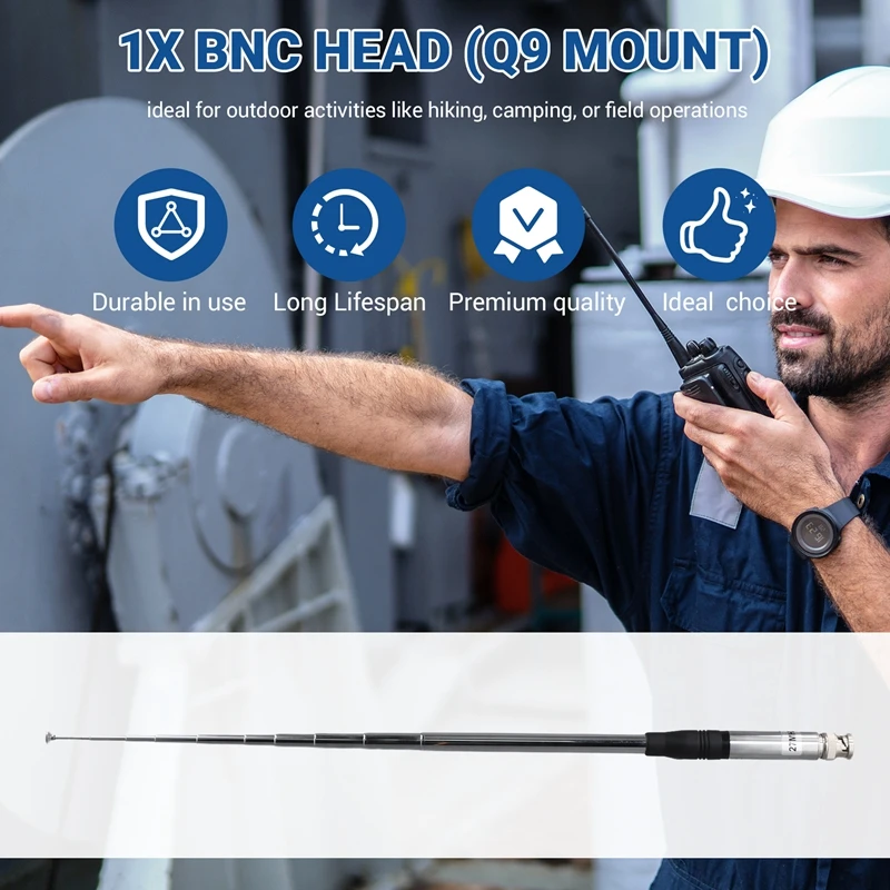 Антенна для рации 27 МГц CB, выдвижная портативная радиоантенна с высоким коэффициентом усиления, разъемы BNC