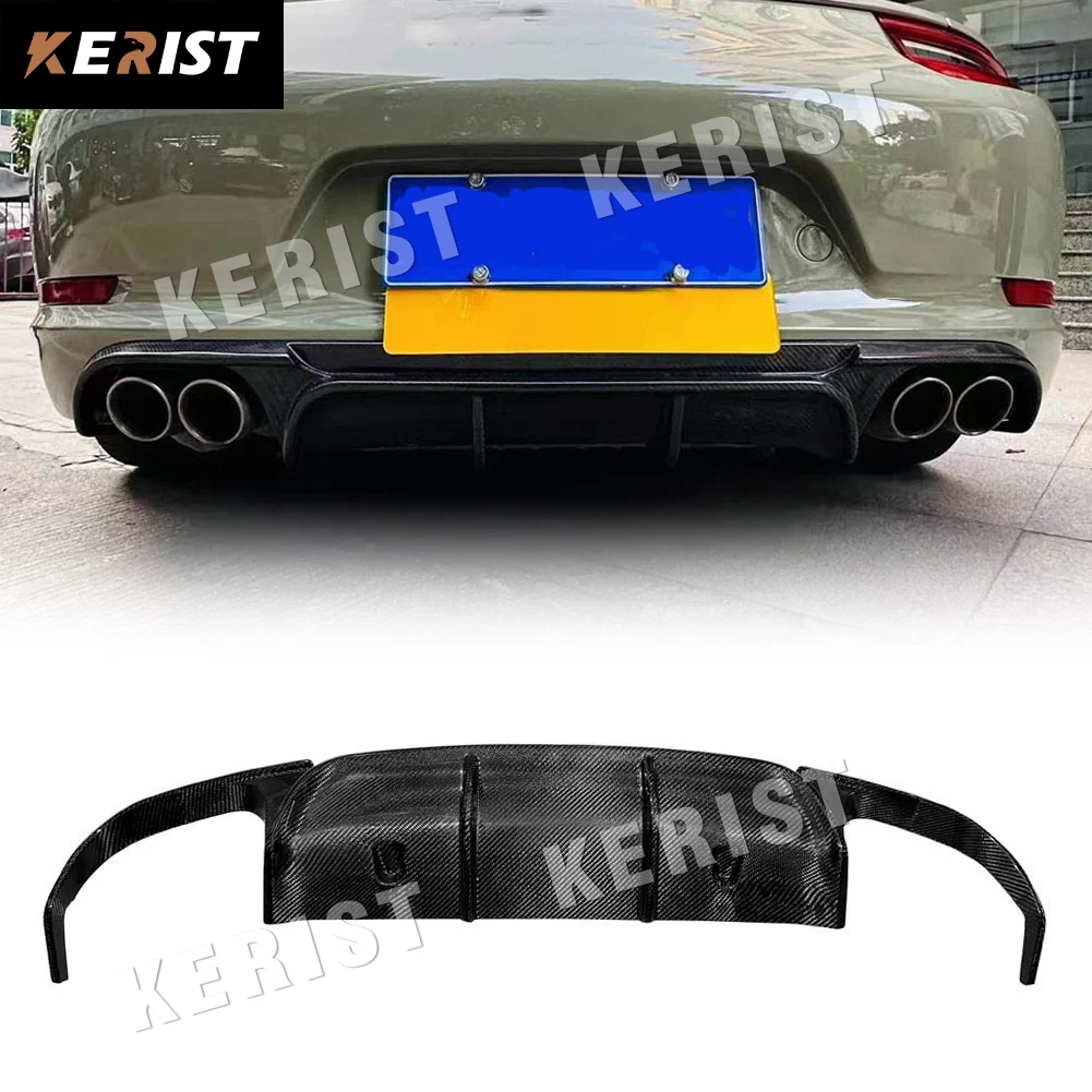 

Real Carbon Fiber Rear Bumper Diffuser Lip For Porsche 911 991.2 Carrera 2016-UP spoiler car styling