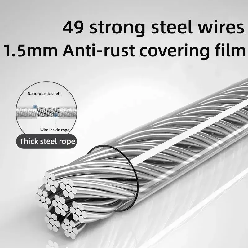 Wall Mounted Invisible Retractable Clothesline Space-Saving Adjustable Laundry Line Clothes Drying Hanger Storage Indoor