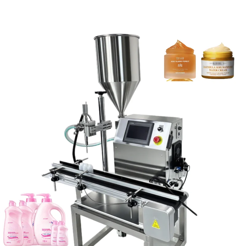 Automatic Filling Machine Jam Honey  Cream Shampoo Ketchup Lotion Paste With Conveyor Small Bottle Filling Machines