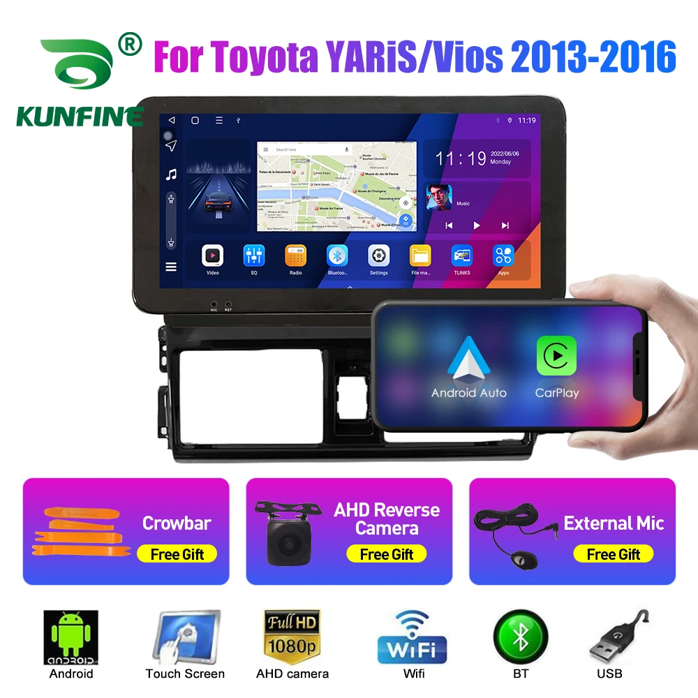 

10.33 Inch Car Radio For Toyota Vios/Yaris 2013-2016 2Din Android Octa Core Car Stereo GPS Navigation Player QLED Screen Carplay