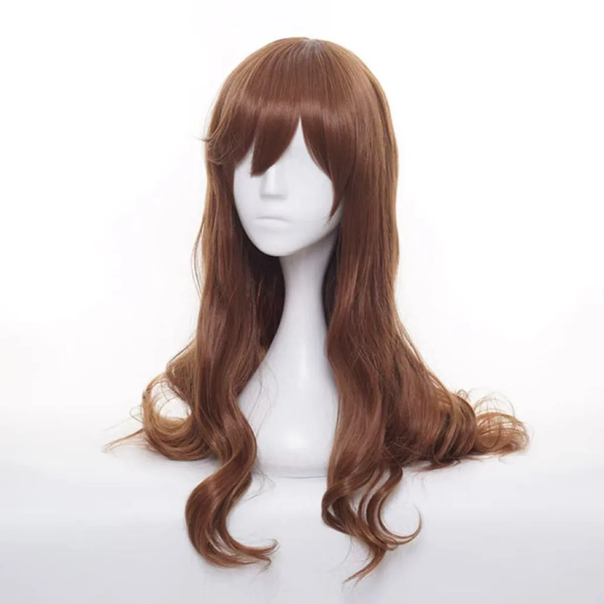 Große gewellte lange Perücke für den täglichen Gebrauch für Hori Kyouko, Horimiya Cosplay, spezieller brauner Seitenteil, realistische Kopfhaut