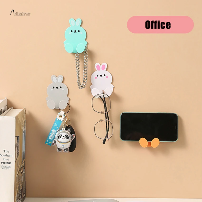 Ins Wall Plug Holder Door Key Bag Hanger Hook Wall Adhesive Kitchen Tool Organizer Rack Cellphone Charging Stand Wall Decor Hook