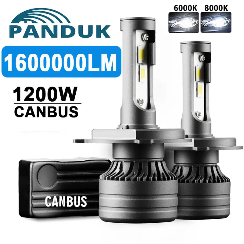 

PANDUK 2 шт. H4 LED 1600000LM 1200W Автомобильный фонарь CANBUS H4 H7 H8 H11 H1 9005 9006 HB3 HB4 Светодиодная фара для автомобильной лампы Turbo Bulb Auto