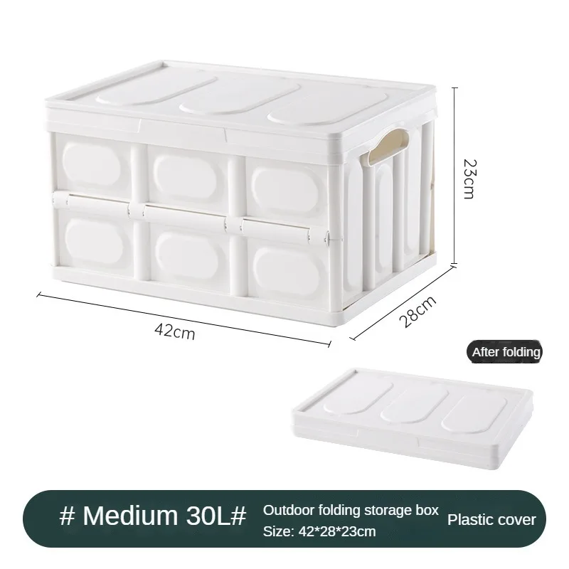 Folding Storage Bins with PP Lid Collapsible Camping Storage Containers Multifunction Polyester Storage Box for Travel