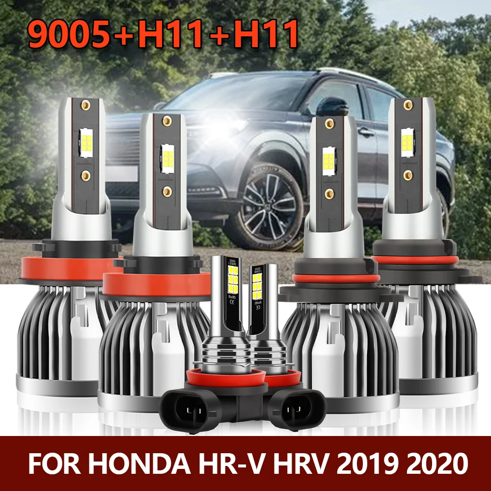 

6x LED 9005 H11 Brightness CSP Headlight High Low Bulbs Combo Fog Light Car Lamps Conversion Kit For Honda HR-V HRV 2019 2020