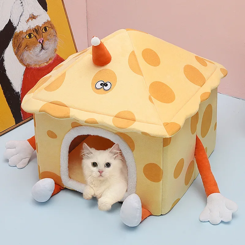 

Cat Nest Winter Warm Villa House Removable and Washable Cyber Celebrity Doghouse Sofa Bed Four Seasons Universal Pet Supplies