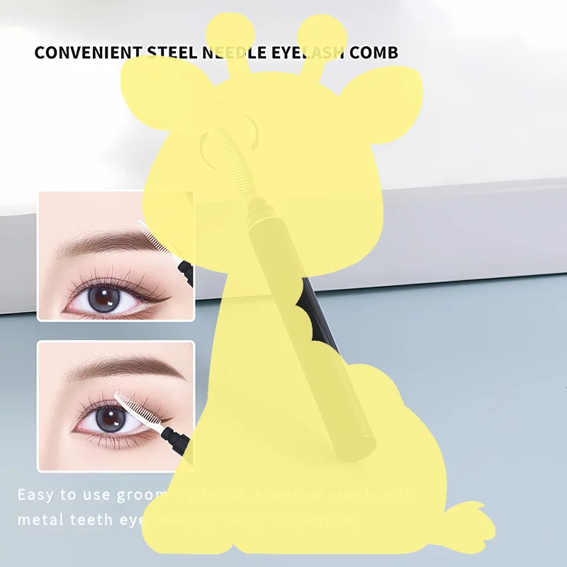 Mini Metal Eyelash Separator Comb With Cover Dual Use Lash Curling Eyebrow Grooming Beauty Brush
