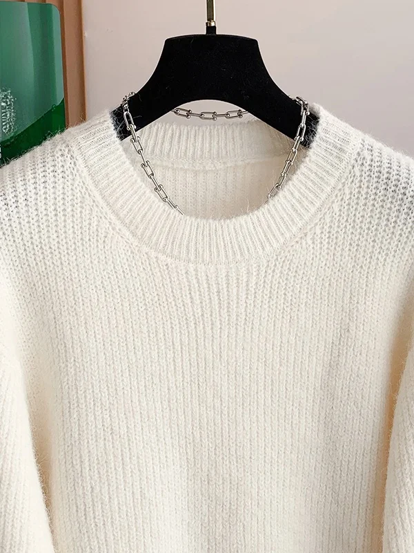 Losgebreide trui Dames Winter Faionable Plus Size Casual Sle round Ne Long Sve Streeppatroon Enkel stuk