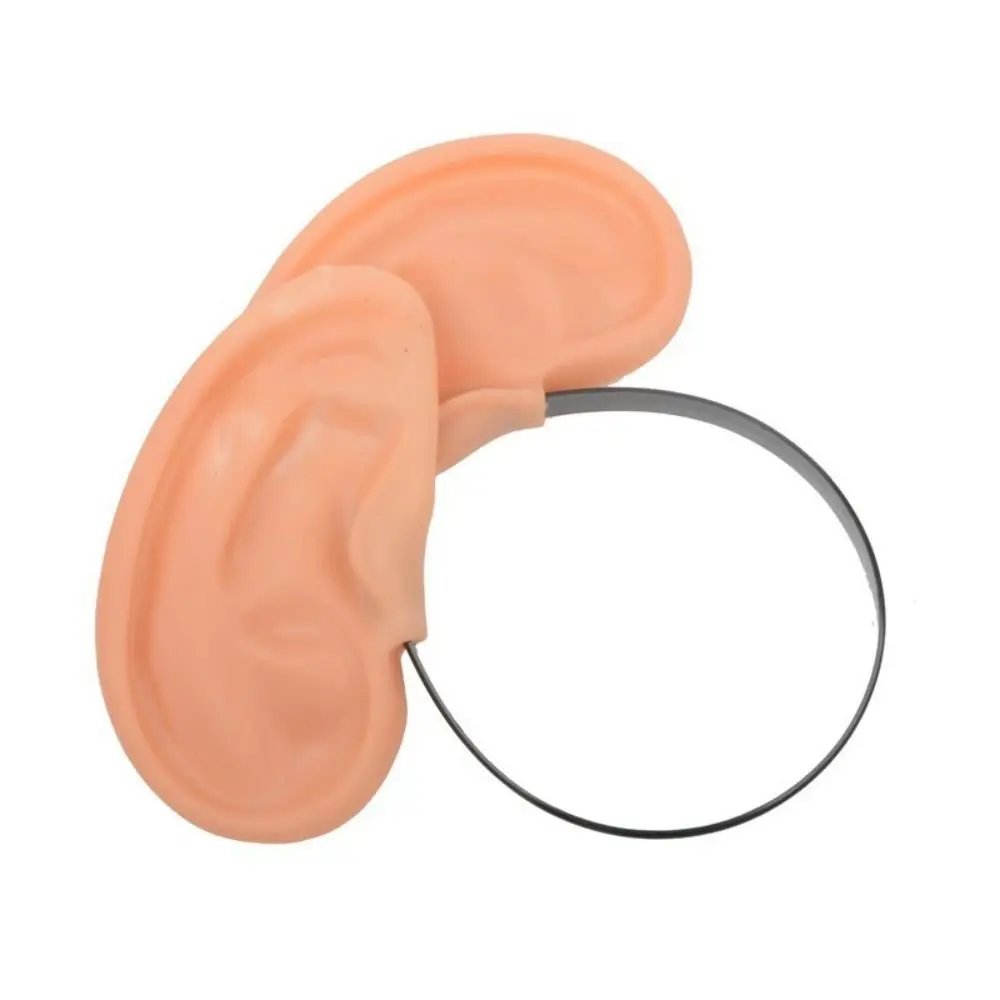 Fake Ear Simulation Ear Hair Hoop Human Body Shape Ear Soft Halloween Hair Band Jewelry Earrings Display Piercing Practice