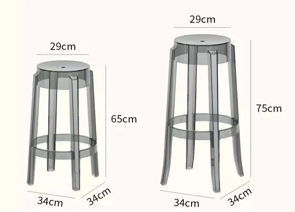 

Прозрачный акриловый обеденный стул для модного дизайнера дома, пластиковый барный стул, прозрачный высокий табурет, кухонные стулья