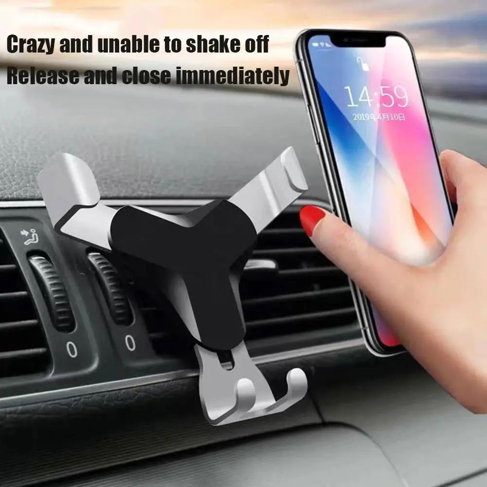 1pcs Car Mobile Phone Holder Metal Y-shape Retractable Air Outlet Universal Holder Car Interior Mobile Phone Navigation Holder ﻿