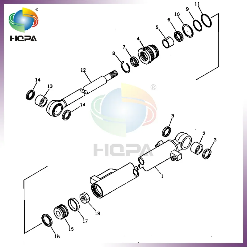 

21S-63-02030 21S6302030 КОМПЛЕКТ УПЛОТНЕНИЙ ЦИЛИНДРА ДЛЯ ЭКСКАВАТОРА KOMATSU PC03-1